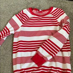 Striped sweatshirt.